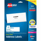 Avery&reg; White Rectangle Labels with Sure Feed&trade; TechnologyEasy Peel&reg;, 1-1/3" x 4" , for Laser and Inkjet Printers