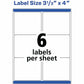Avery&reg; White Rectangle Labels with Sure Feed&trade; Technology 3-1/3" x 4" ,for Laser and Inkjet Printers - 05264