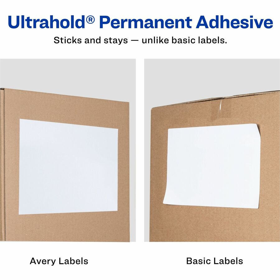 Avery&reg; White Rectangle LabelsTrueBlock&reg;, 8-1/2" x 11" , Permanent Adhesive, for Laser and Inkjet Printers - 05265