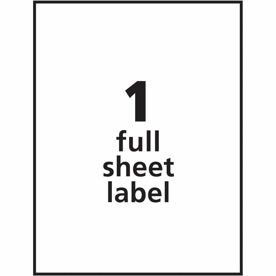Avery&reg; White Rectangle LabelsTrueBlock&reg;, 8-1/2" x 11" , Permanent Adhesive, for Laser and Inkjet Printers - 05265