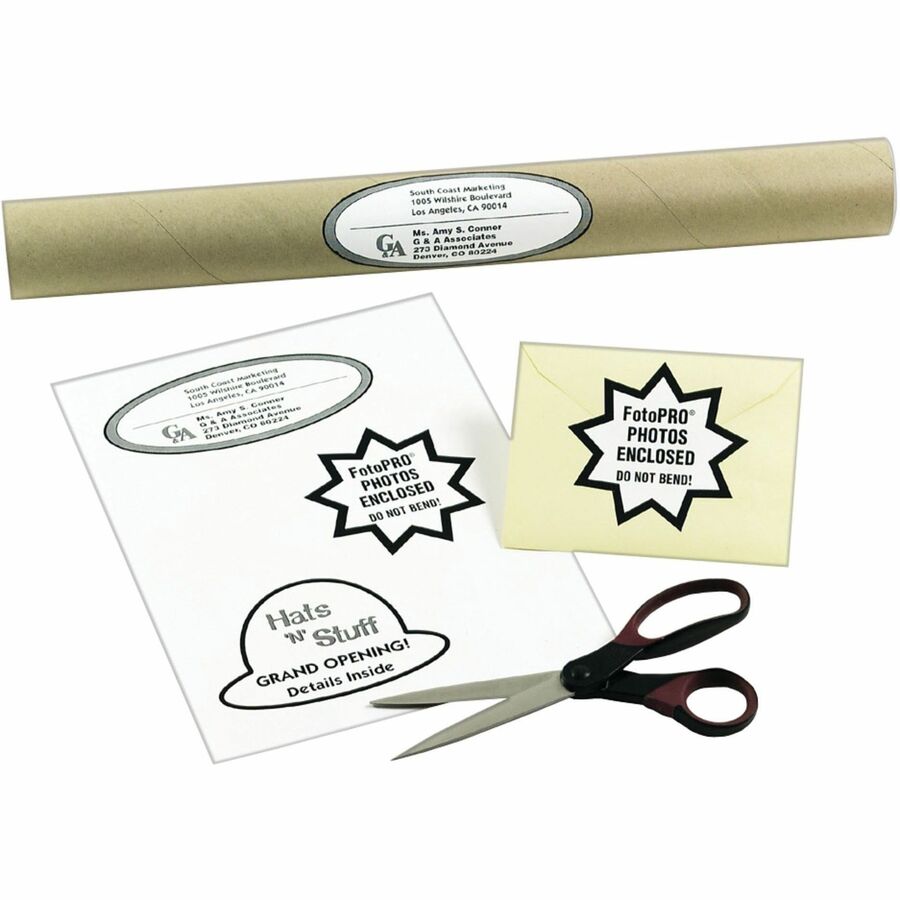 Avery&reg; White Rectangle LabelsTrueBlock&reg;, 8-1/2" x 11" , Permanent Adhesive, for Laser and Inkjet Printers - 05265