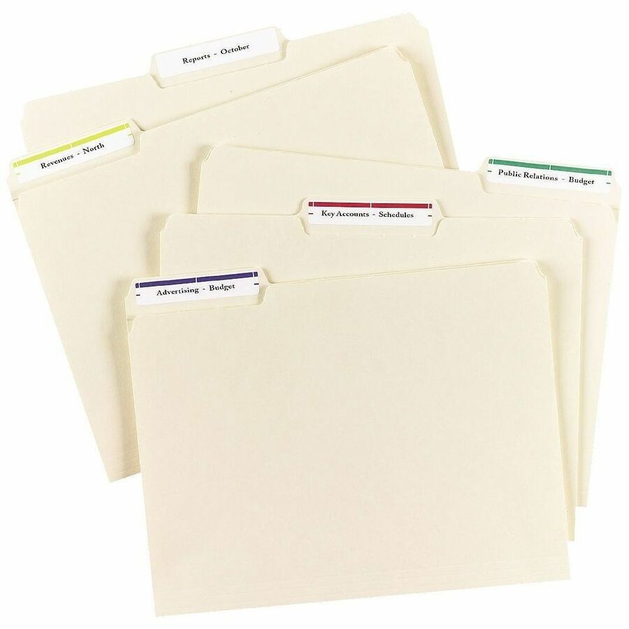 Avery Assorted Filing Labels with TrueBlock™ Technology for Laser and Inkjet Printers, 2/3" x 3-7/16" - 05266