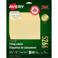 Avery Assorted Filing Labels with TrueBlock™ Technology for Laser and Inkjet Printers, 2/3" x 3-7/16"