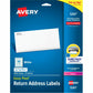 Avery&reg; White Rectangle Labels with Sure Feed&trade; Technology,Easy Peel&reg;, 1/2" x 1-3/4" , for Laser and Inkjet Printers