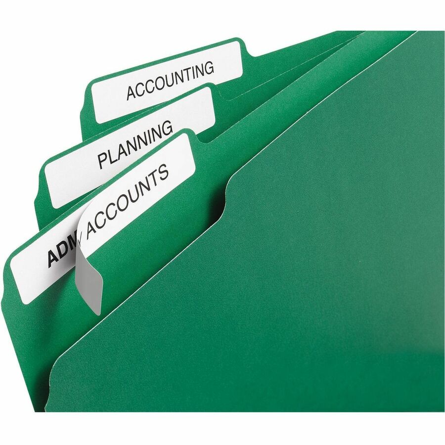 Avery White Filing Labels with TrueBlock™ Technology for Laser and Inkjet Printers, 3-7/16" x 2/3" - 05366