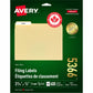 Avery White Filing Labels with TrueBlock™ Technology for Laser and Inkjet Printers, 3-7/16" x 2/3"