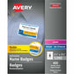 Avery&reg; Flexible Name Badgesfor Laser and Inkjet Printers, 3-3/8" x 2-1/3" , White