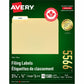 Avery&reg; Filing Labelswith TrueBlock&trade; Technology for Laser and Inkjet Printers, 2/3" x 3-7/16" , White