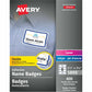 Avery&reg; Flexible Name Badgesfor Laser and Inkjet Printers, 3-3/8" x 2-1/3" , Blue Border