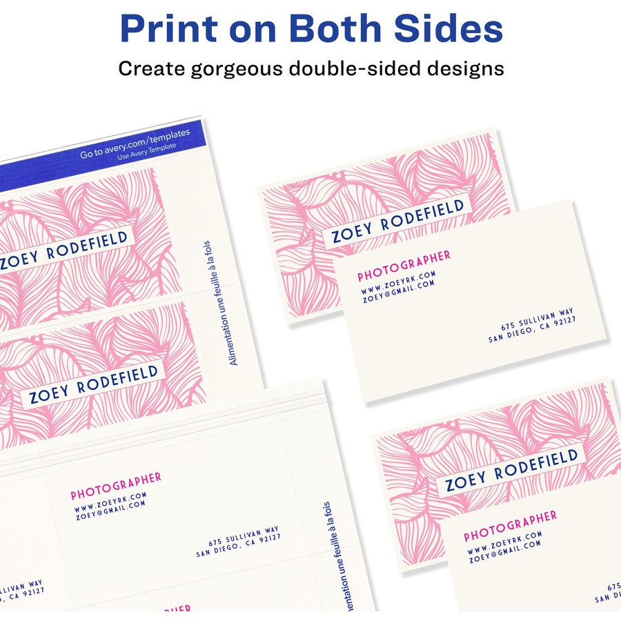 Avery&reg; Printable Business Cards, 2" x 3.5" , White, 2500 Cards (05911) - 05911