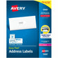 Avery&reg; White Rectangle Labels with Sure Feed&trade; TechnologyEasy Peel&reg;, 1" x 2-5/8" , for Laser and Inkjet Printers