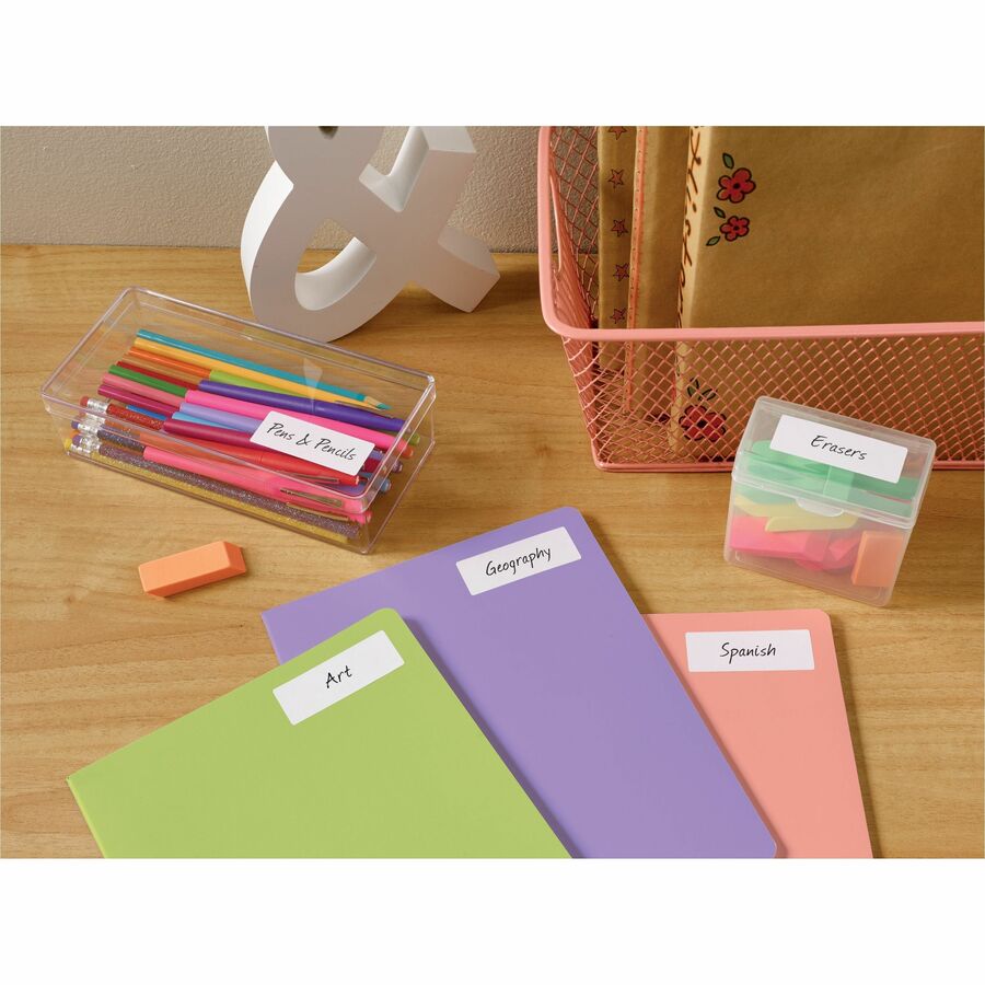 Avery&reg; White Rectangle Labels with Sure Feed&trade; TechnologyEasy Peel&reg;, 1" x 2-5/8" , for Laser and Inkjet Printers - 05960