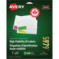 Avery&reg; High Visibility Neon ID Labelsfor Laser and Inkjet Printers, 1" x 2-5/8" , Assorted Colours