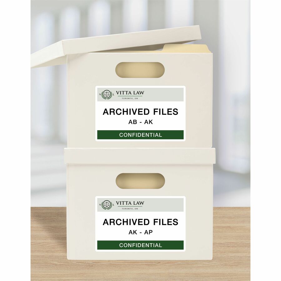 Avery ID Labels for Laser and Inkjet Printers, 8 1/8" x 5" - 06573