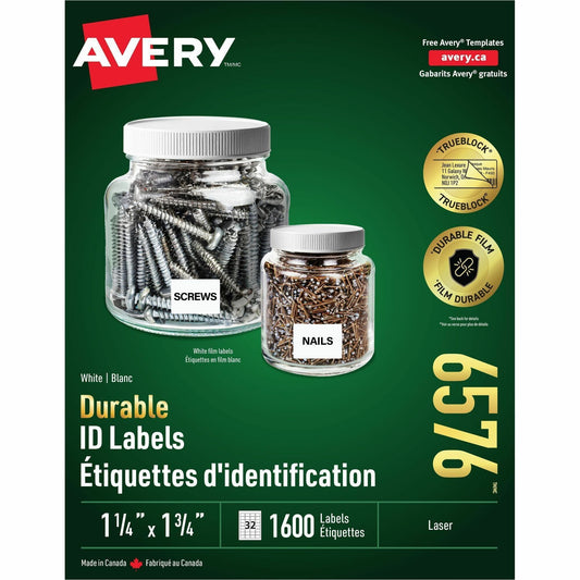 Avery&reg; Durable ID Labelswith TrueBlock&trade; Technology for Laser Printers, 1-3/4" x 1¼"