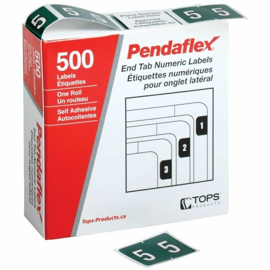 Pendaflex Numeric End Tab Filing Labels - #5