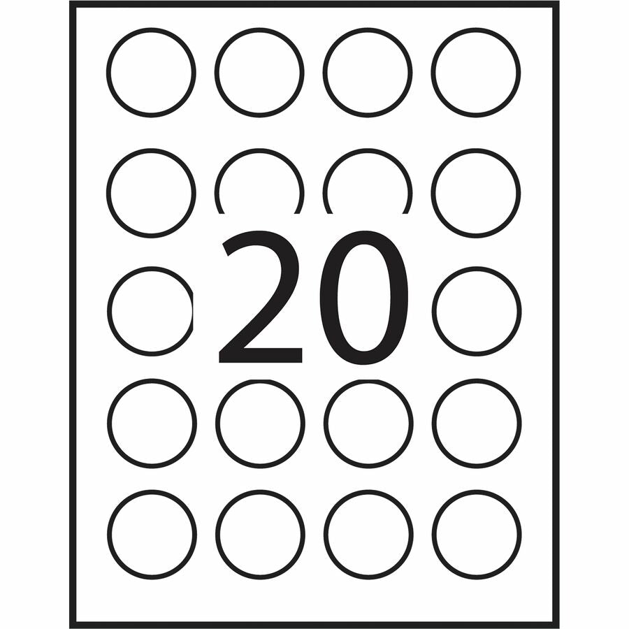 Avery High-Visibility Labels for Laser and Inkjet Printers, 1-1/2" Diameter - 08293