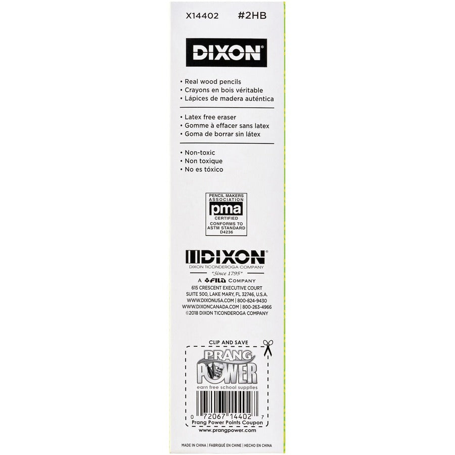 Dixon Woodcase No.2 Eraser Pencils - 14402