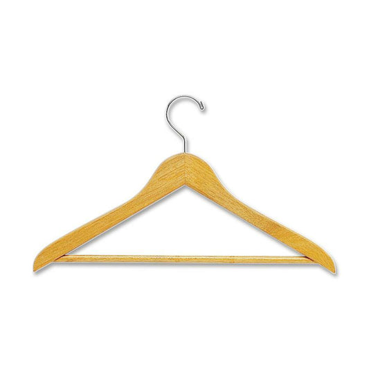 Quartet Natural Wooden Garment Hanger with Pant Rod
