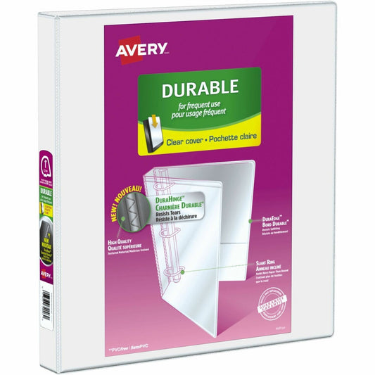 Avery&reg; Durable View Binder 1" , Slant D Rings, White