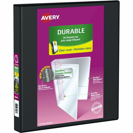 Avery&reg; Durable View Binder 1" , Slant D Rings, Black