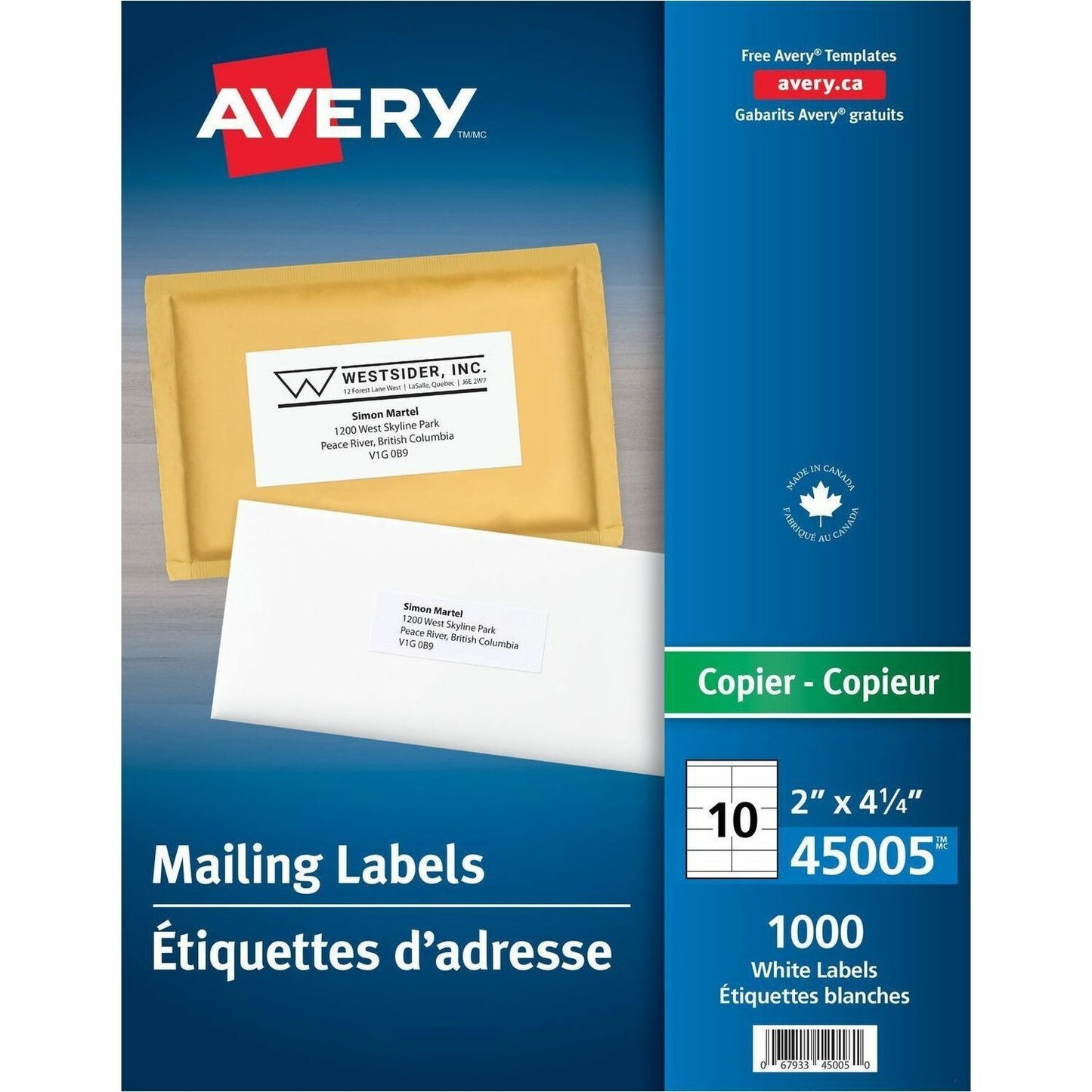 Avery&reg; Address Labelsfor Copiers, 4-1/4" x 2"