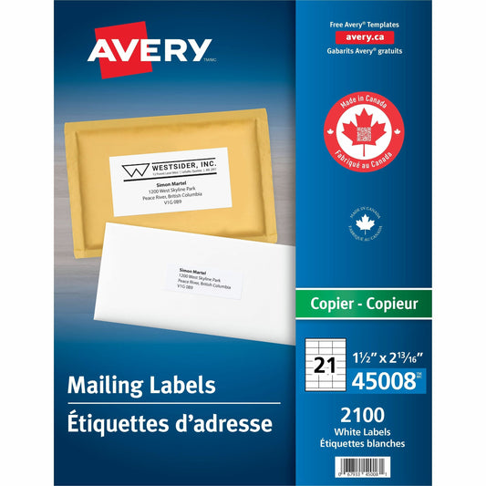 Avery Address Labels for Copiers, 2-13/16" x 1-1/2"