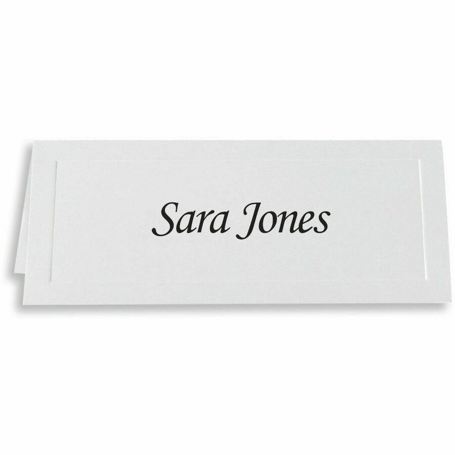 St. James&reg; Overtures&reg; Traditional Embossed Place Cards, White, Pack of 60, 71413 - 71413