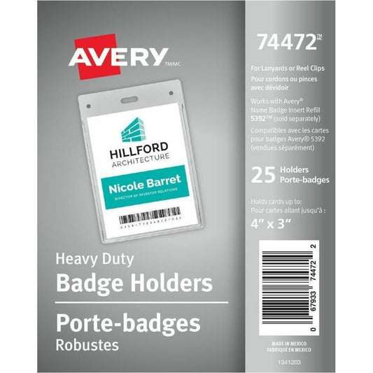 Avery Vertical Name Badge Holders 4" x 3"