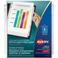 Avery Print & Apply Clear Label Sheet Protector Dividers Index Maker&reg; 5 tabs