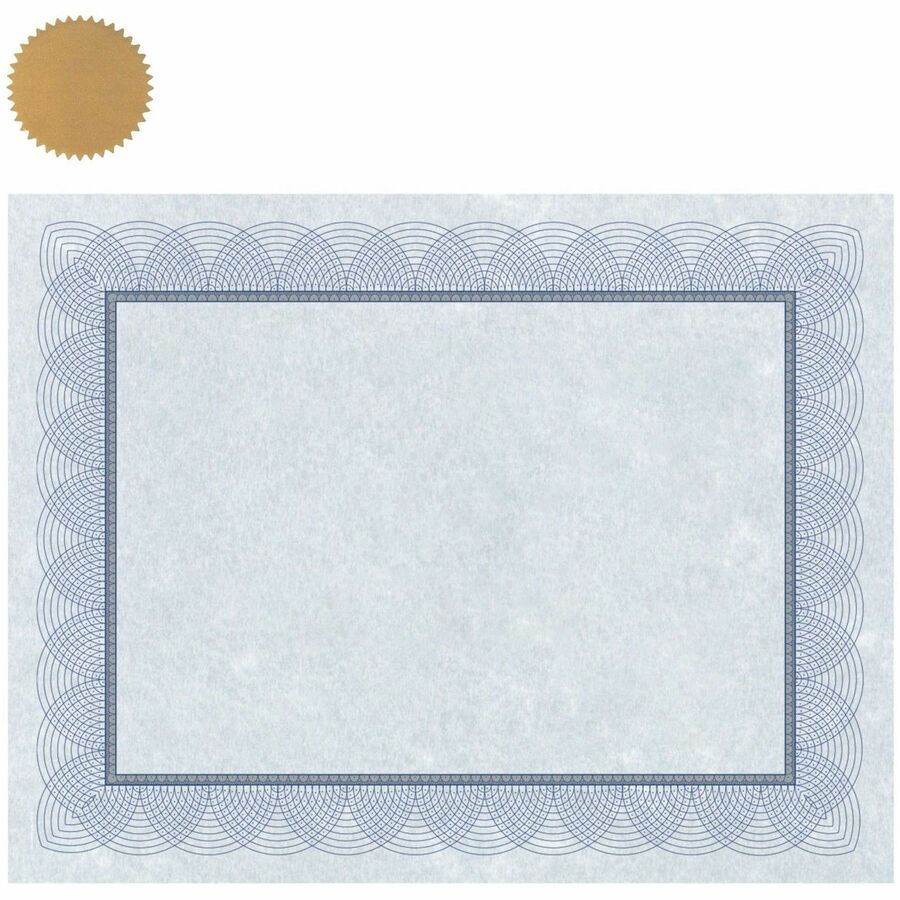 St. James&reg; Certificates, 24 lb Paper, Regent Blue w/ Gold Seals, Pack of 25, 83402 - 83402