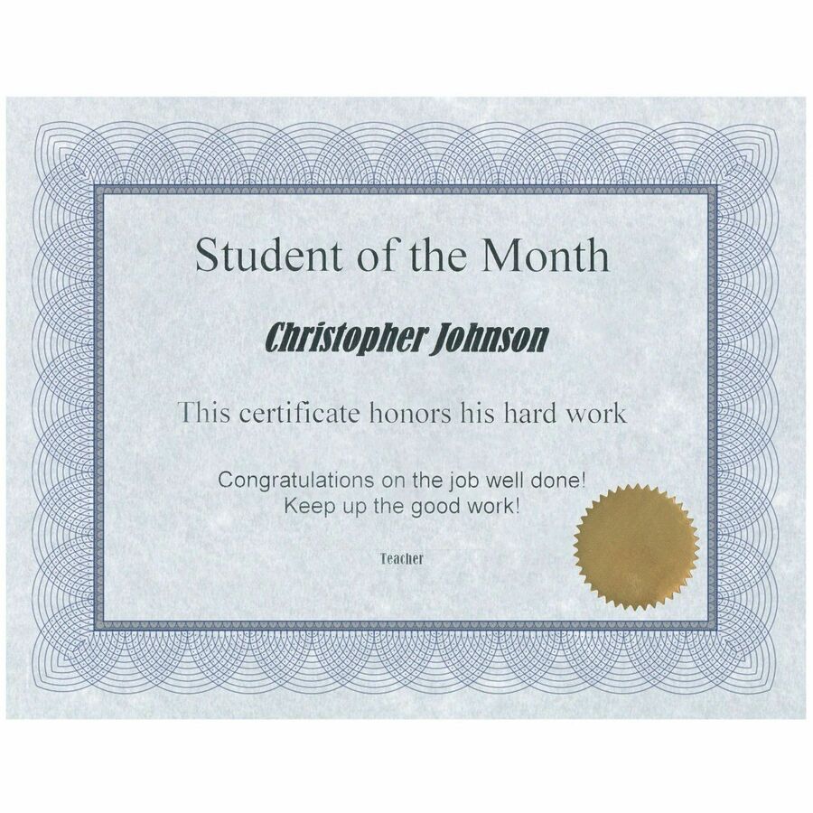 St. James&reg; Certificates, 24 lb Paper, Regent Blue w/ Gold Seals, Pack of 25, 83402 - 83402