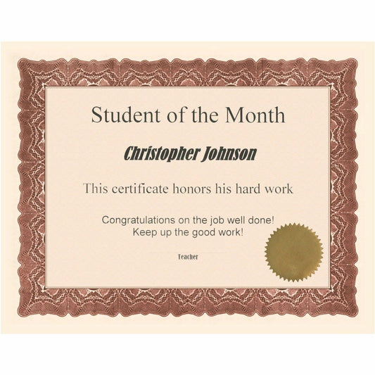 St. James&reg; Certificates, 24 lb Paper, Gioche Red w/ Gold Seals, Pack of 25, 83404