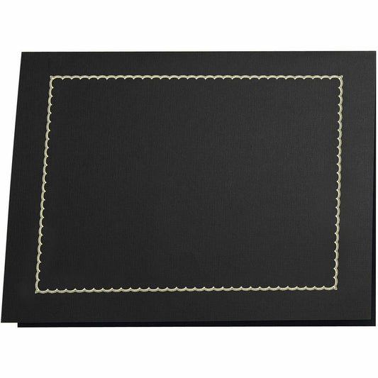 St. James&reg; Classic Linen Certificate Holders with Gold Foil, Black, Pack of 5, 83464