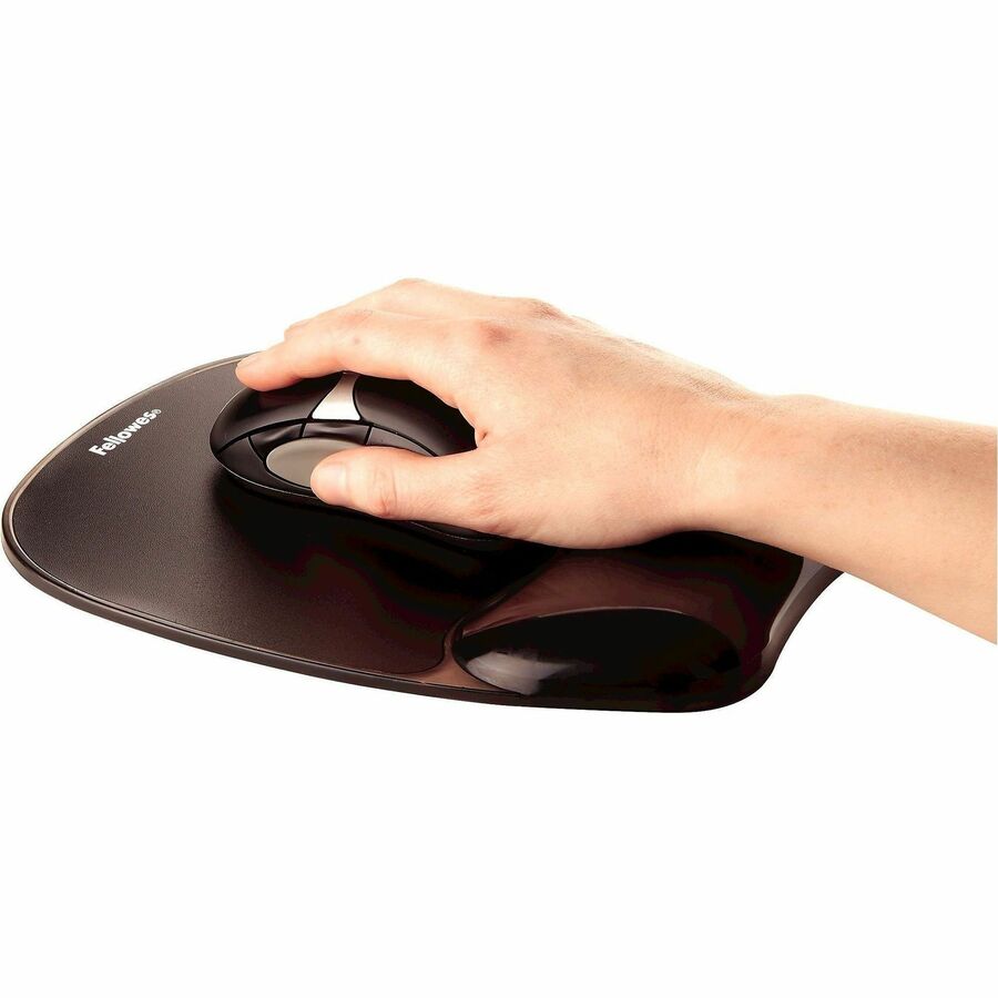 Fellowes Crystals&trade; Gel Mousepad Wrist Support Black - 9112101