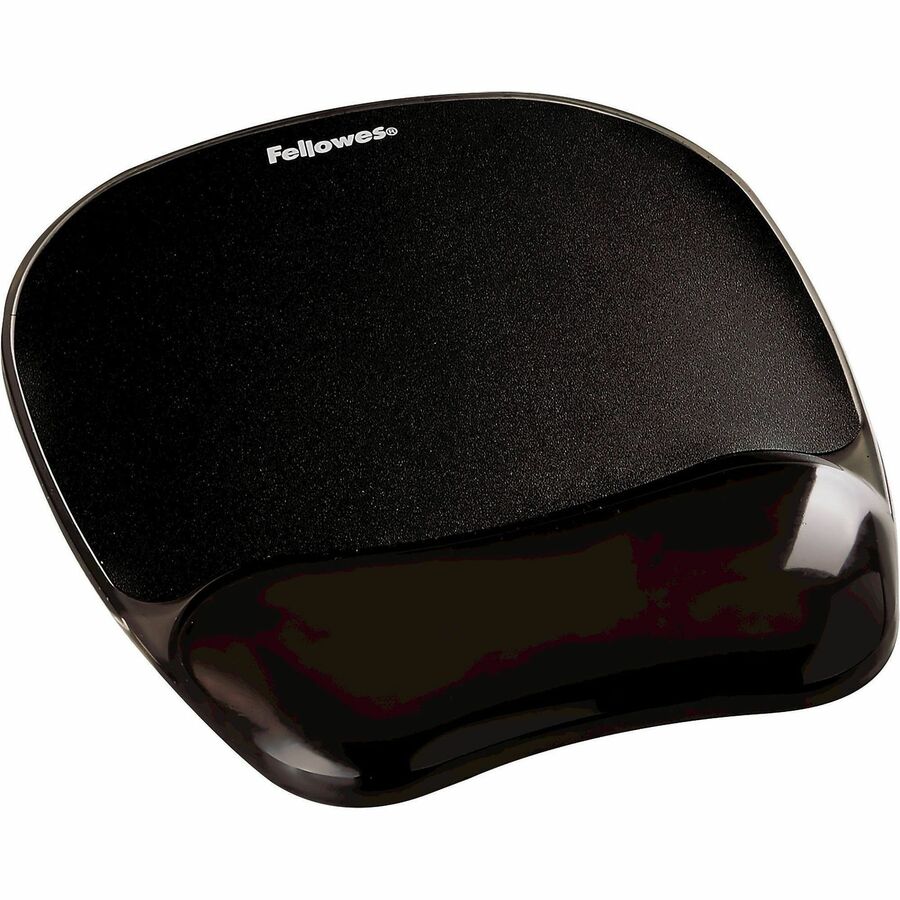 Fellowes Crystals&trade; Gel Mousepad Wrist Support Black - 9112101