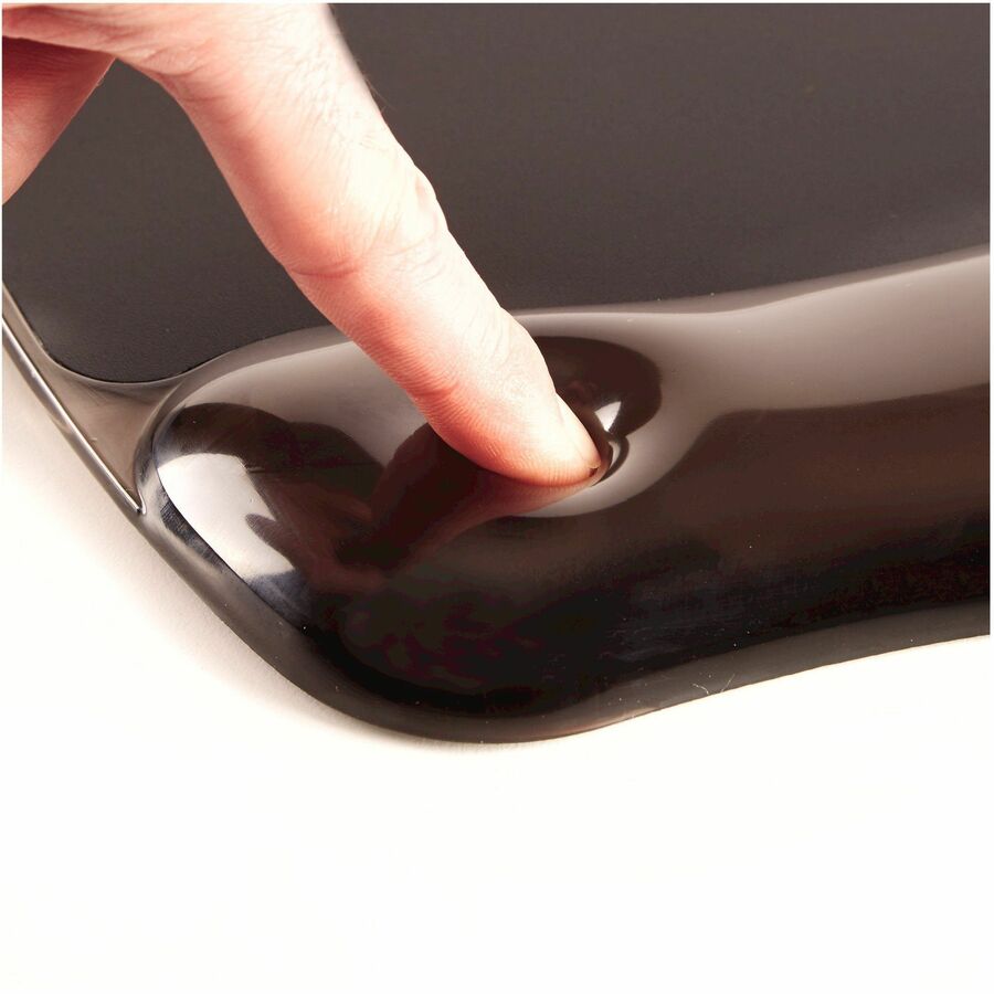 Fellowes Crystals&trade; Gel Mousepad Wrist Support Black - 9112101