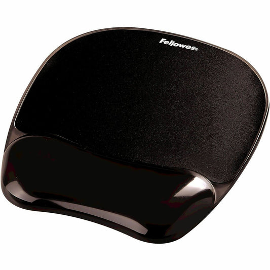 Fellowes Crystals&trade; Gel Mousepad Wrist Support Black