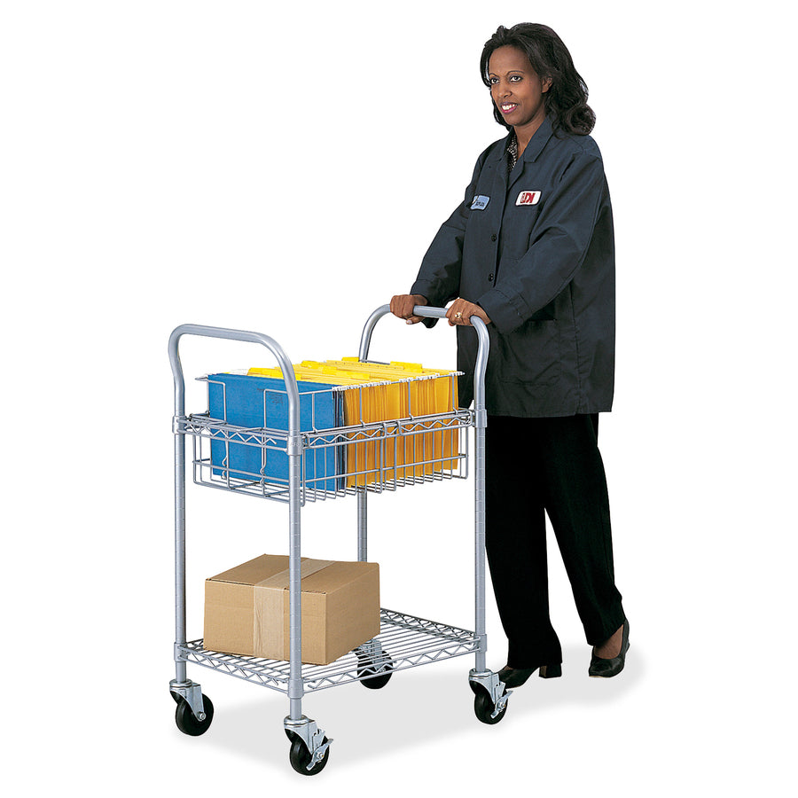 Safco Wire Mail Cart - 5235GR