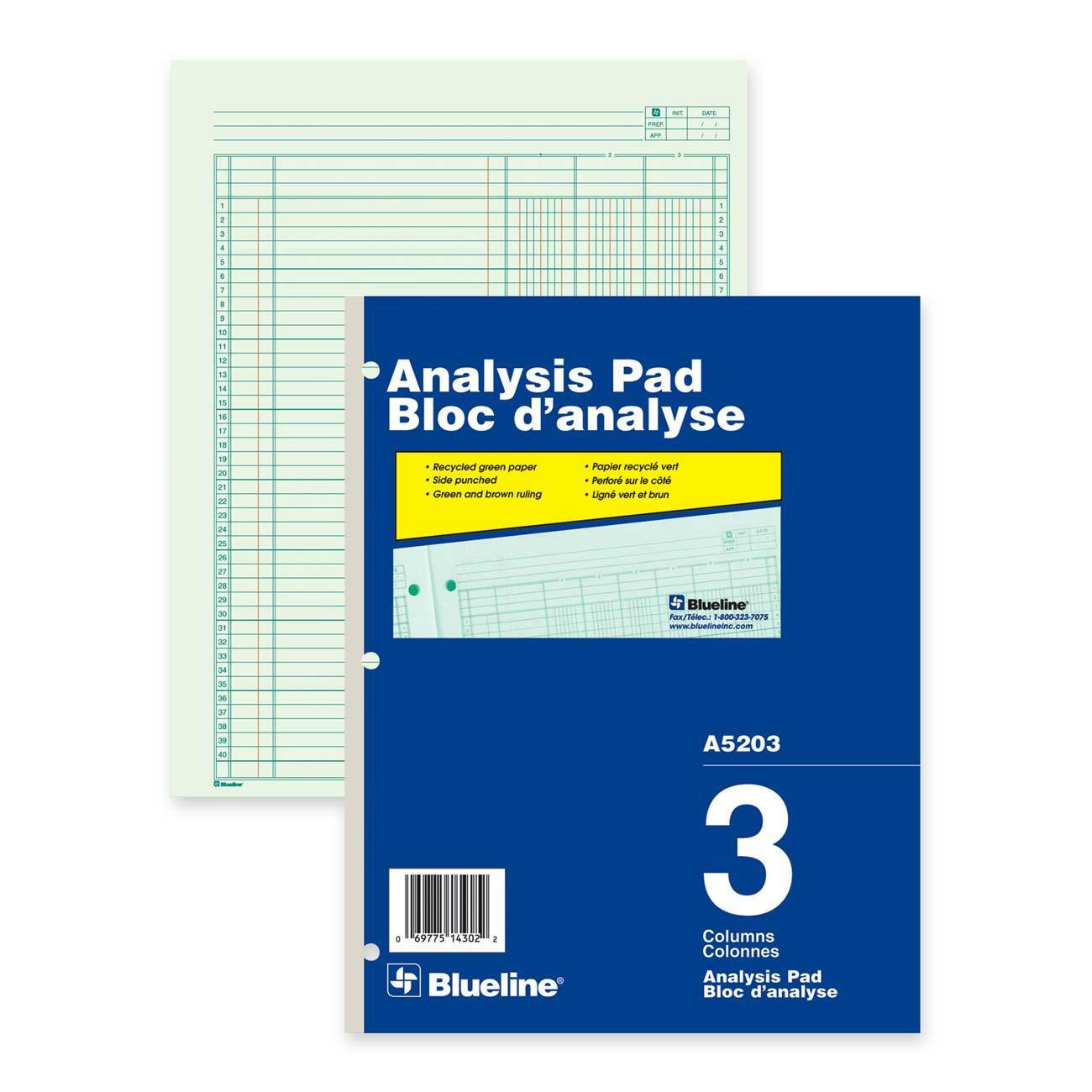 Blueline Analysis Columnar Pad