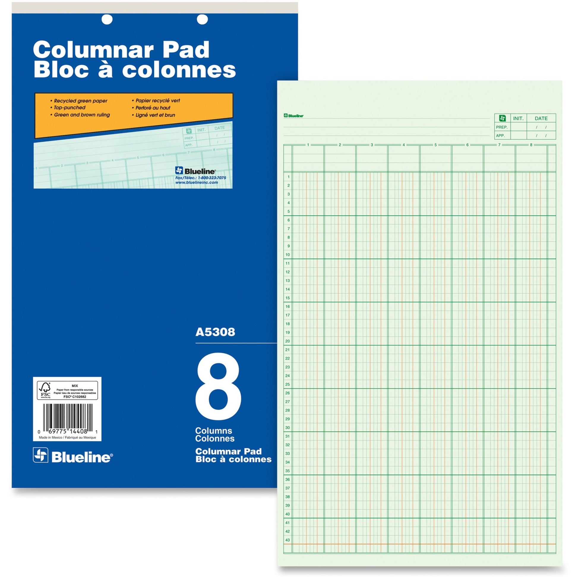 Blueline A5308 Columnar Pad