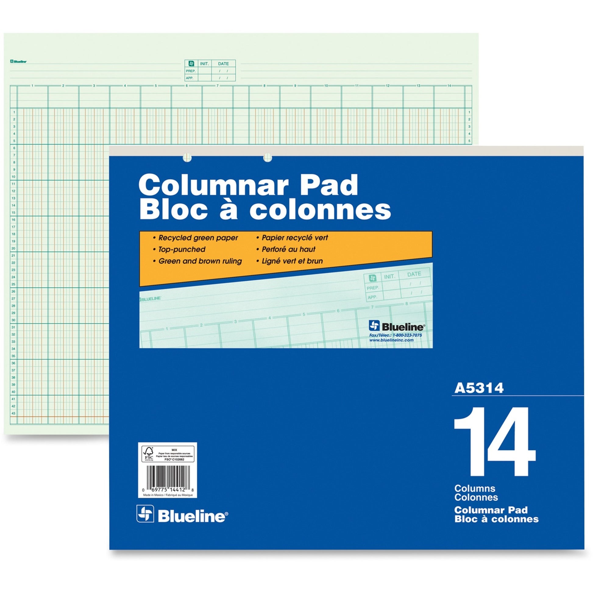 Blueline A5314 Columnar Pad