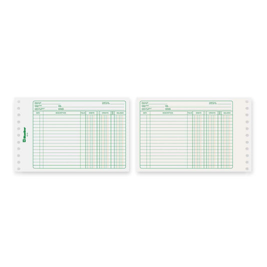 Blueline Bilingual Ledger Sheet
