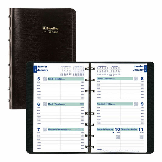 AGENDA 1W/2P.BIL.INDEX 8X5 BLK