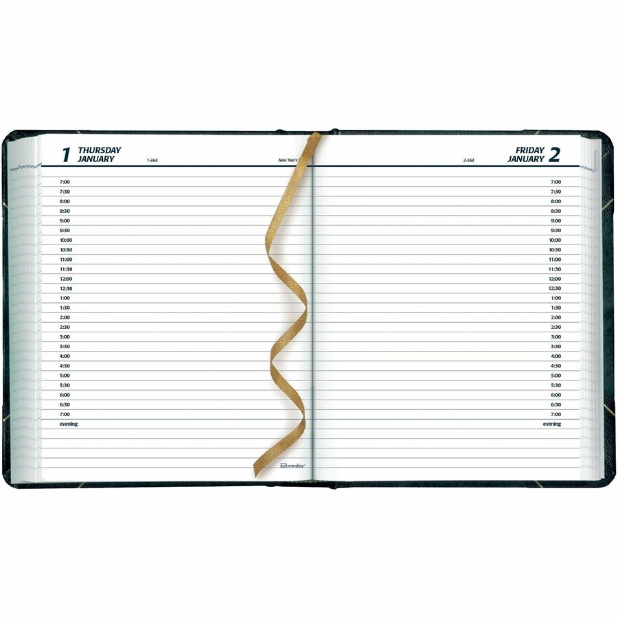 Blueline Traditional Daily Planner, 8" x 6-1/2" , English, Green - C517F