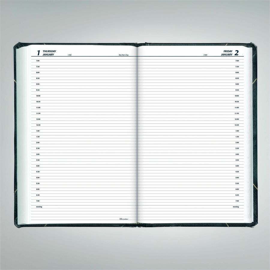 Blueline Traditional Daily Planner, 13-3/8" x 8" , English, Green - C530F
