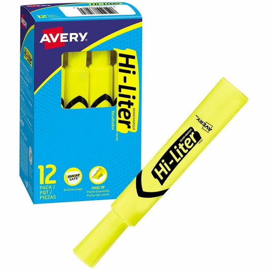 Avery&reg; Desk Style HI-LITER&reg;, Fluorescent Yellow
