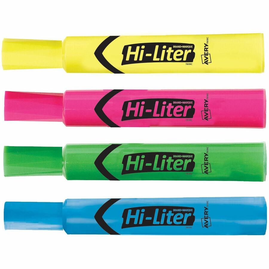 Avery&reg; Desk Style HI-LITER&reg;, Assorted Colours, 4/pk - C83564