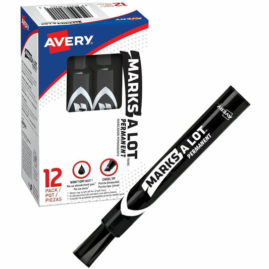 Avery&reg; Marks-A-Lot&reg; Permanent Chisel Tip Marker