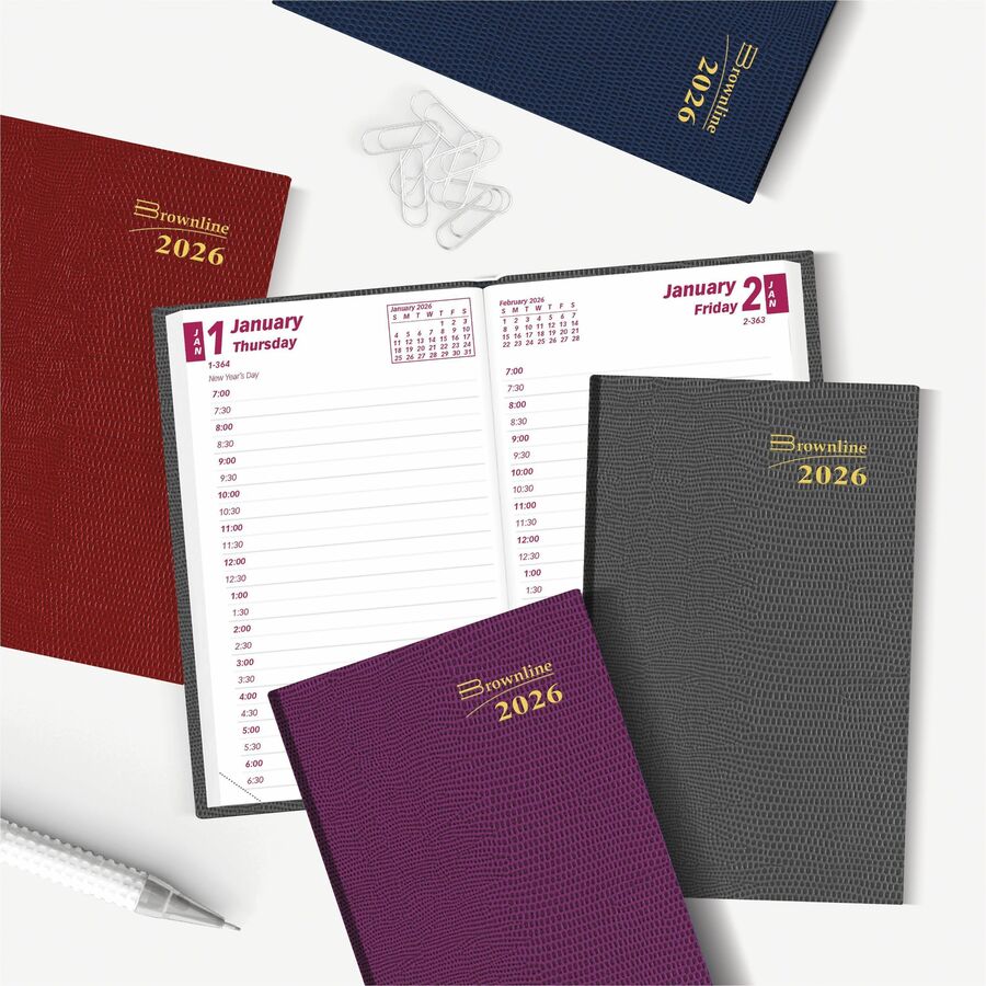 Brownline Daily Pocket Planner, 4-3/4" x 3" , English, Assorted Colours - CB301ASX